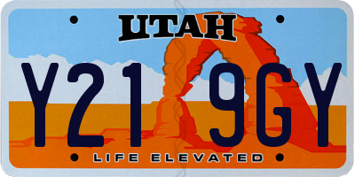 UT license plate Y219GY