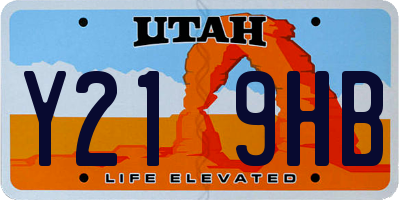 UT license plate Y219HB