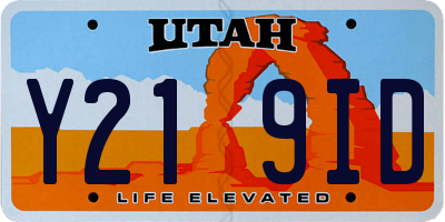 UT license plate Y219ID