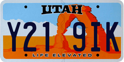 UT license plate Y219IK