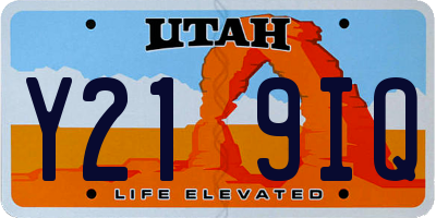 UT license plate Y219IQ
