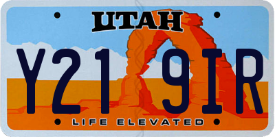 UT license plate Y219IR
