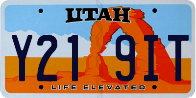 UT license plate Y219IT