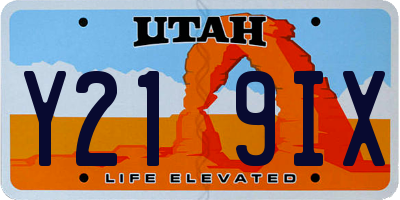 UT license plate Y219IX