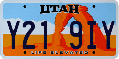 UT license plate Y219IY
