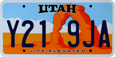 UT license plate Y219JA