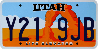 UT license plate Y219JB