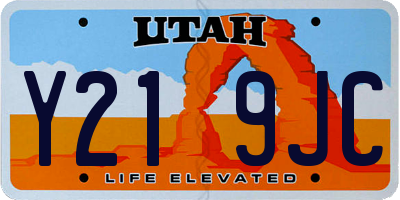 UT license plate Y219JC