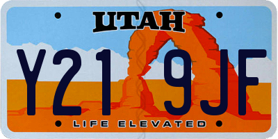 UT license plate Y219JF