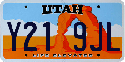 UT license plate Y219JL