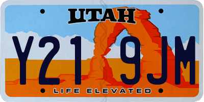 UT license plate Y219JM