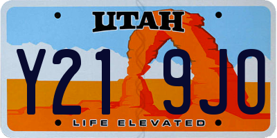UT license plate Y219JO