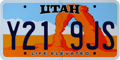 UT license plate Y219JS