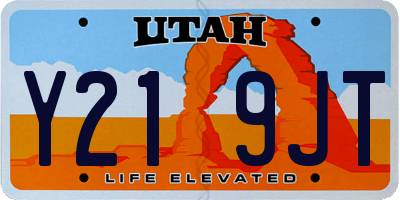 UT license plate Y219JT