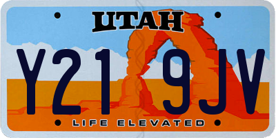 UT license plate Y219JV