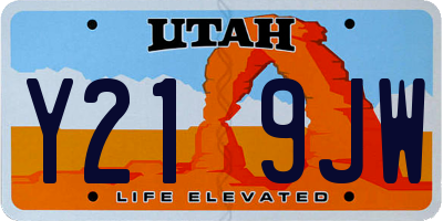 UT license plate Y219JW