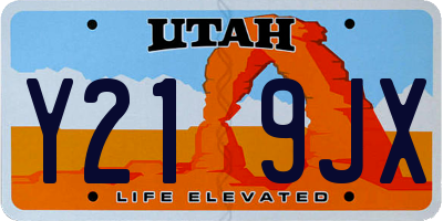UT license plate Y219JX