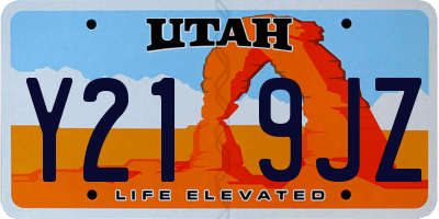 UT license plate Y219JZ