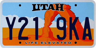 UT license plate Y219KA