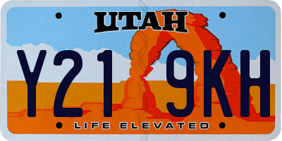 UT license plate Y219KH
