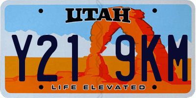 UT license plate Y219KM