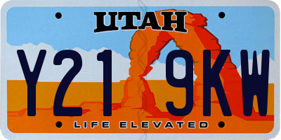 UT license plate Y219KW