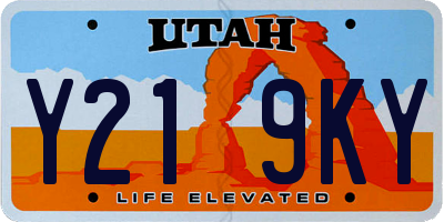 UT license plate Y219KY