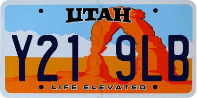 UT license plate Y219LB