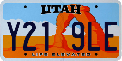 UT license plate Y219LE