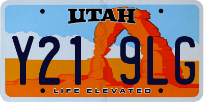 UT license plate Y219LG