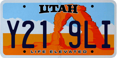 UT license plate Y219LI