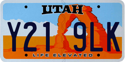 UT license plate Y219LK