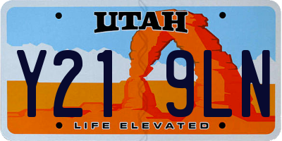 UT license plate Y219LN