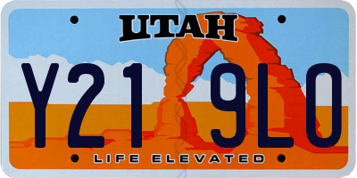 UT license plate Y219LO