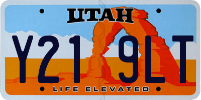 UT license plate Y219LT