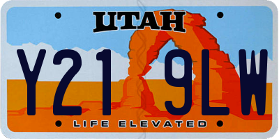 UT license plate Y219LW