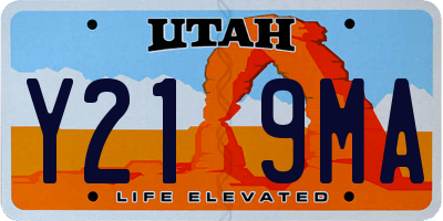 UT license plate Y219MA