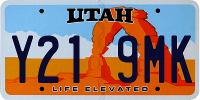 UT license plate Y219MK