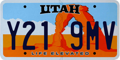 UT license plate Y219MV