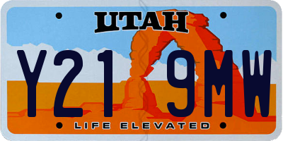 UT license plate Y219MW