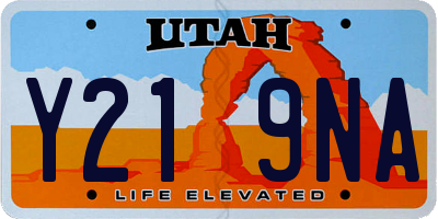 UT license plate Y219NA