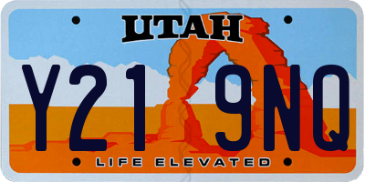 UT license plate Y219NQ