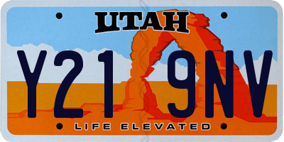 UT license plate Y219NV