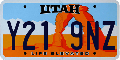 UT license plate Y219NZ