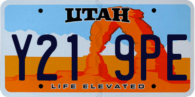 UT license plate Y219PE