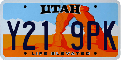 UT license plate Y219PK