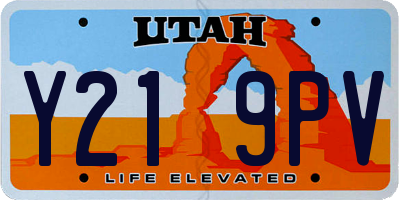 UT license plate Y219PV