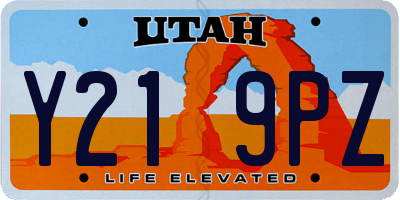UT license plate Y219PZ