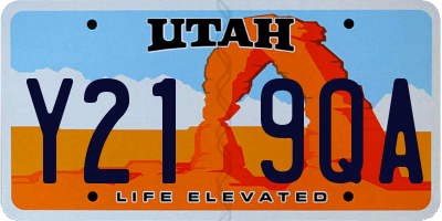 UT license plate Y219QA