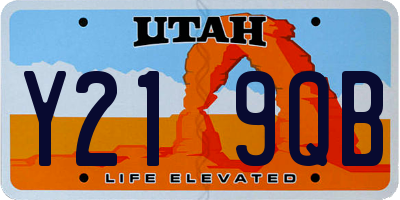 UT license plate Y219QB